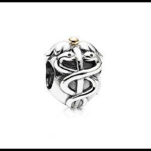 Pandora Silver Sterling Life Saver with 14k Charm